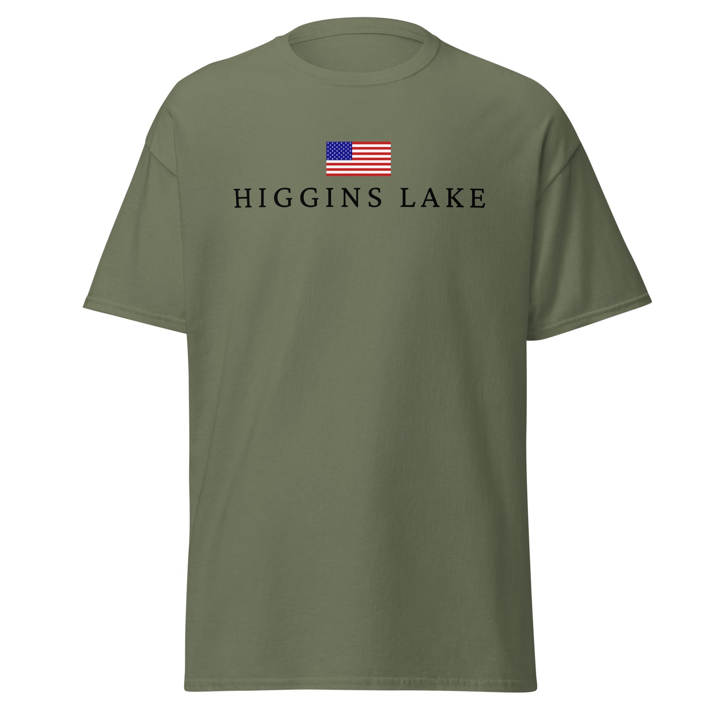 Higgins Lake American Flag Tee