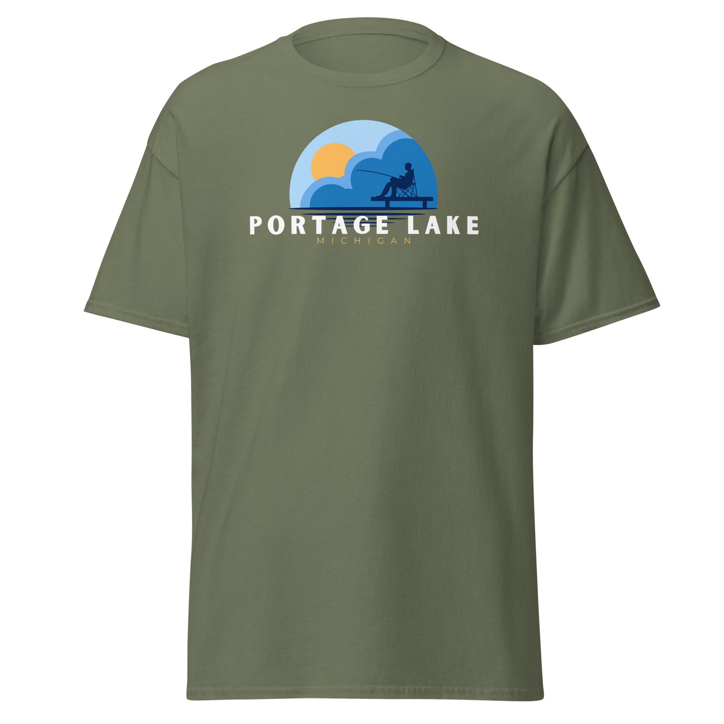 Portage Lake Dock Fishing Tee