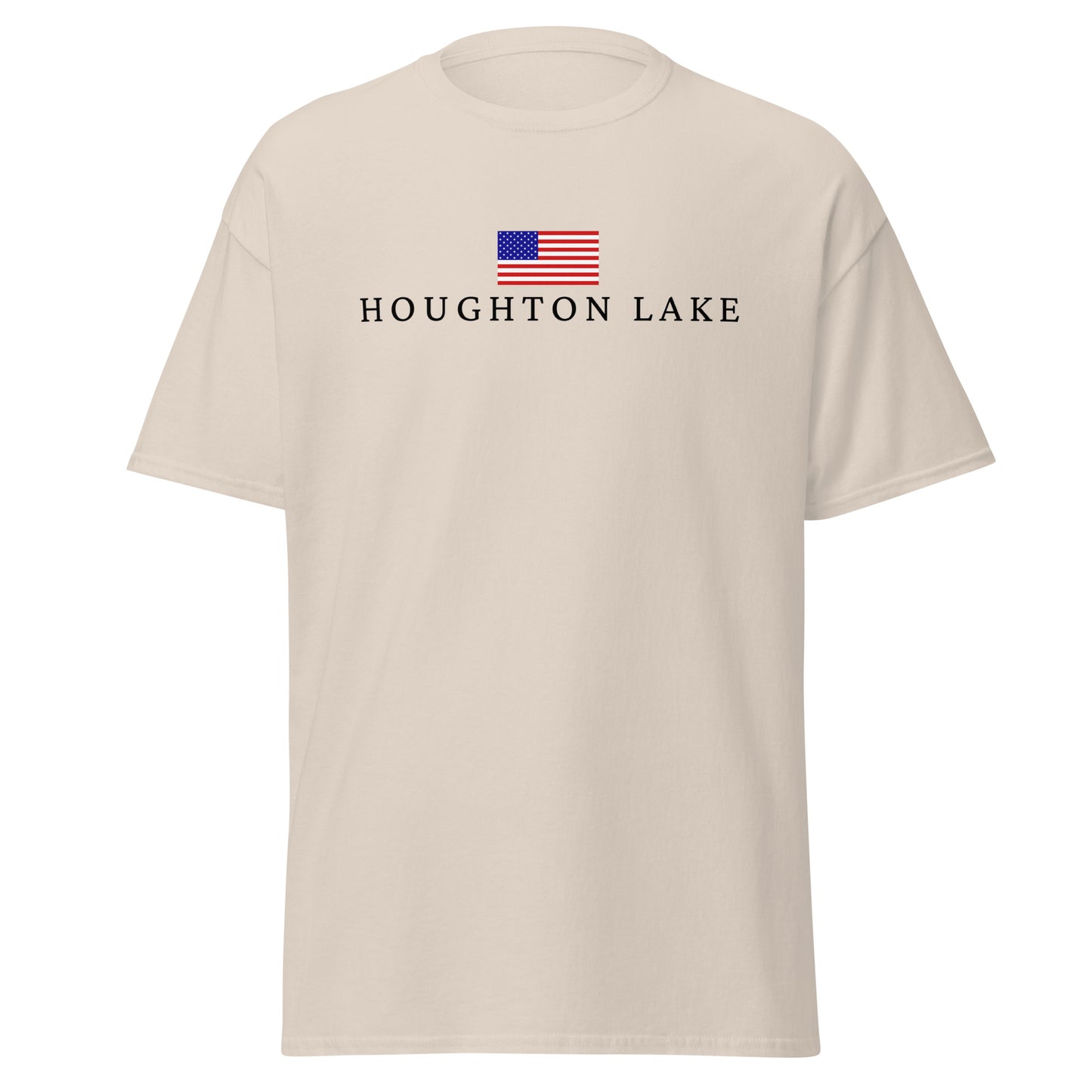 Houghton Lake American Flag Tee