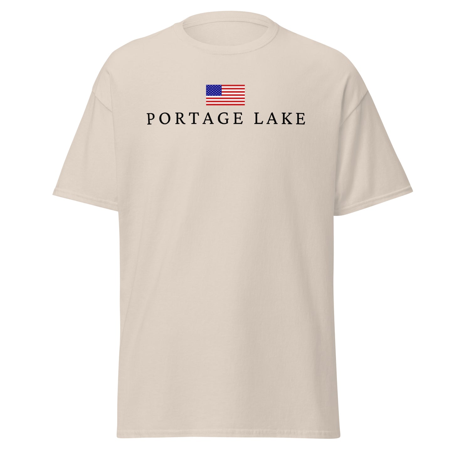 Portage Lake American Flag Tee