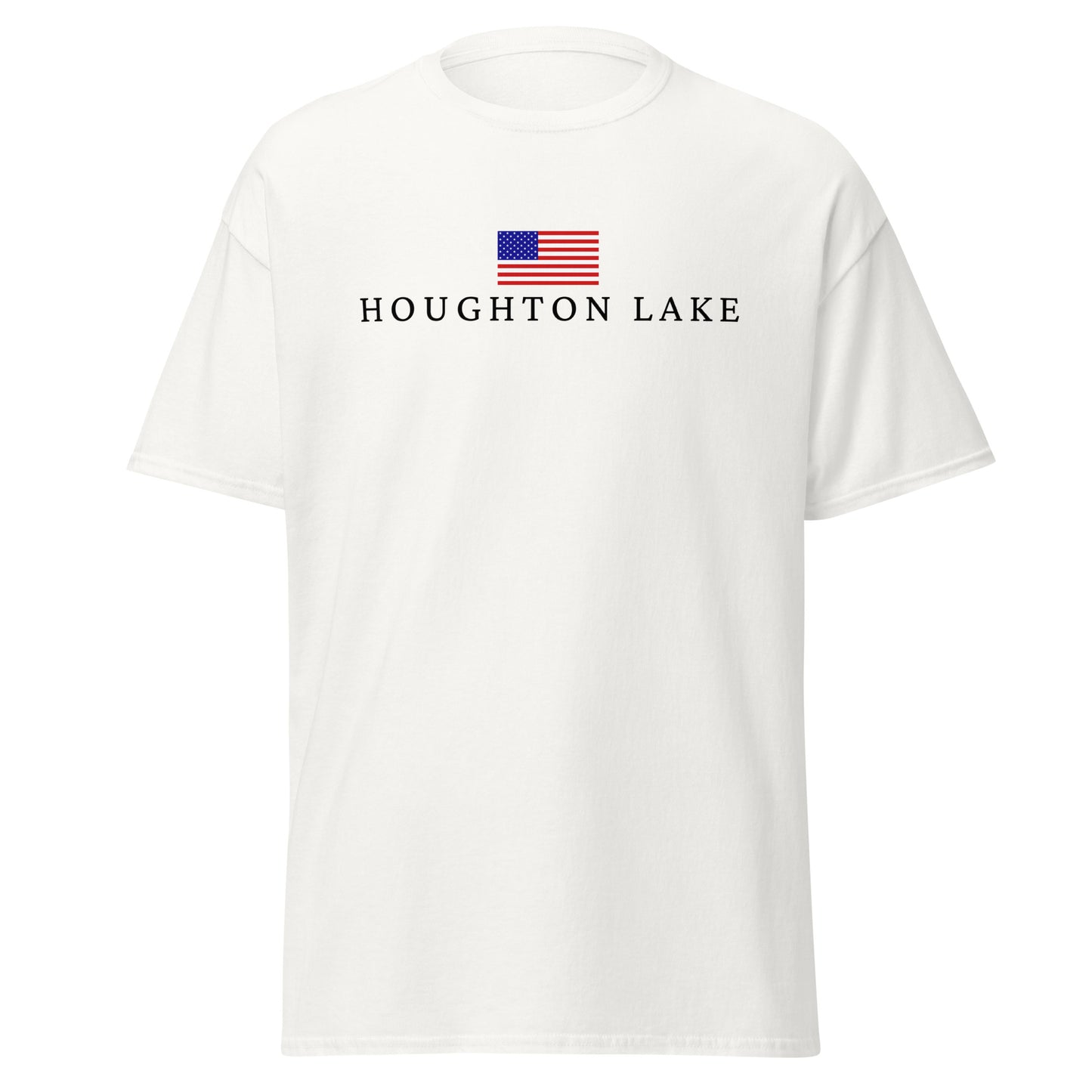 Houghton Lake American Flag Tee