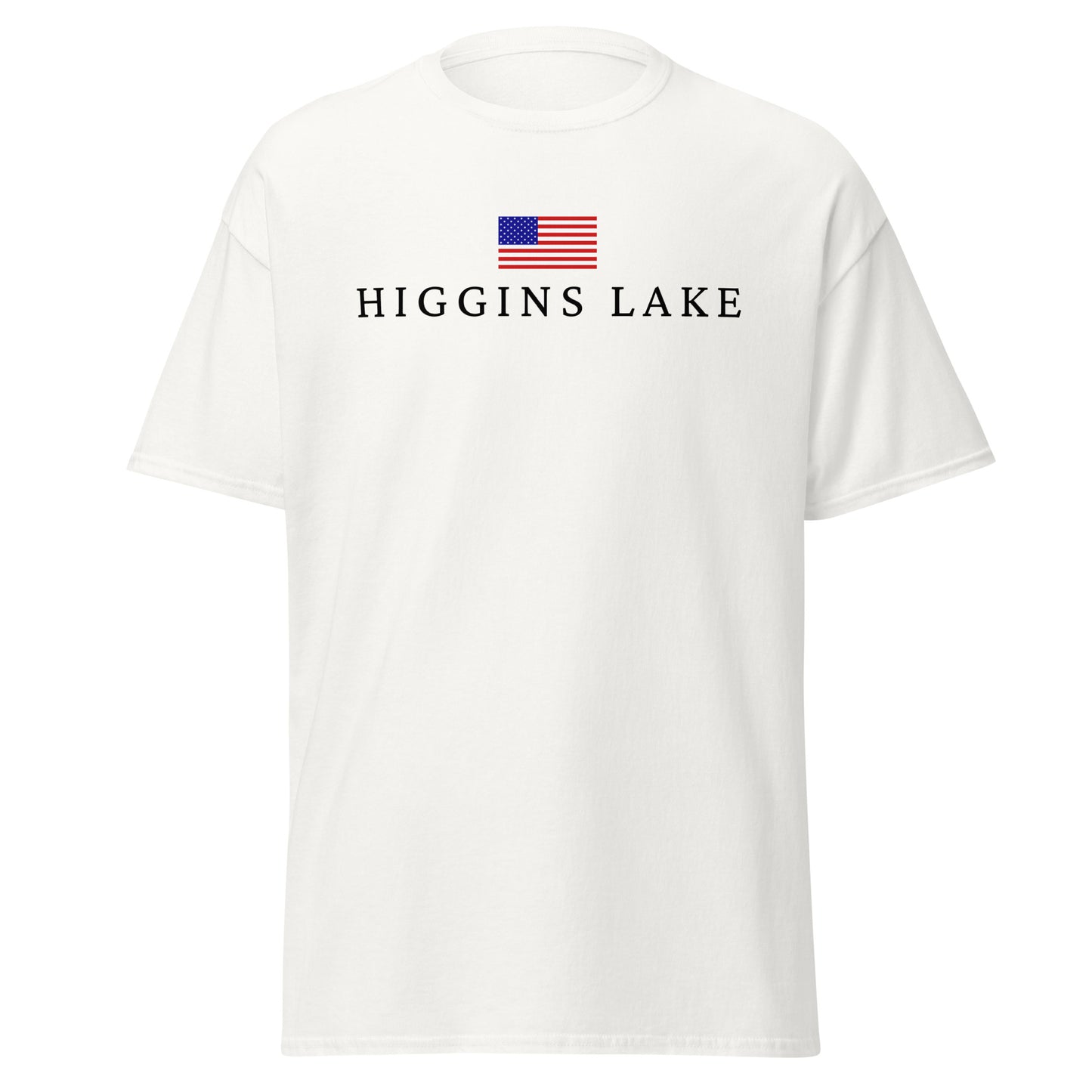 Higgins Lake American Flag Tee