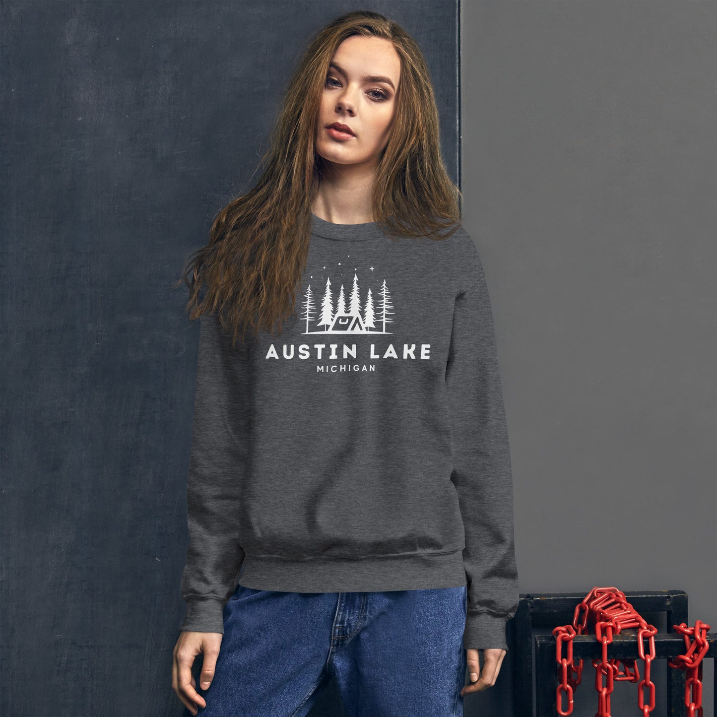 Austin Lake Night Camping Sweatshirt