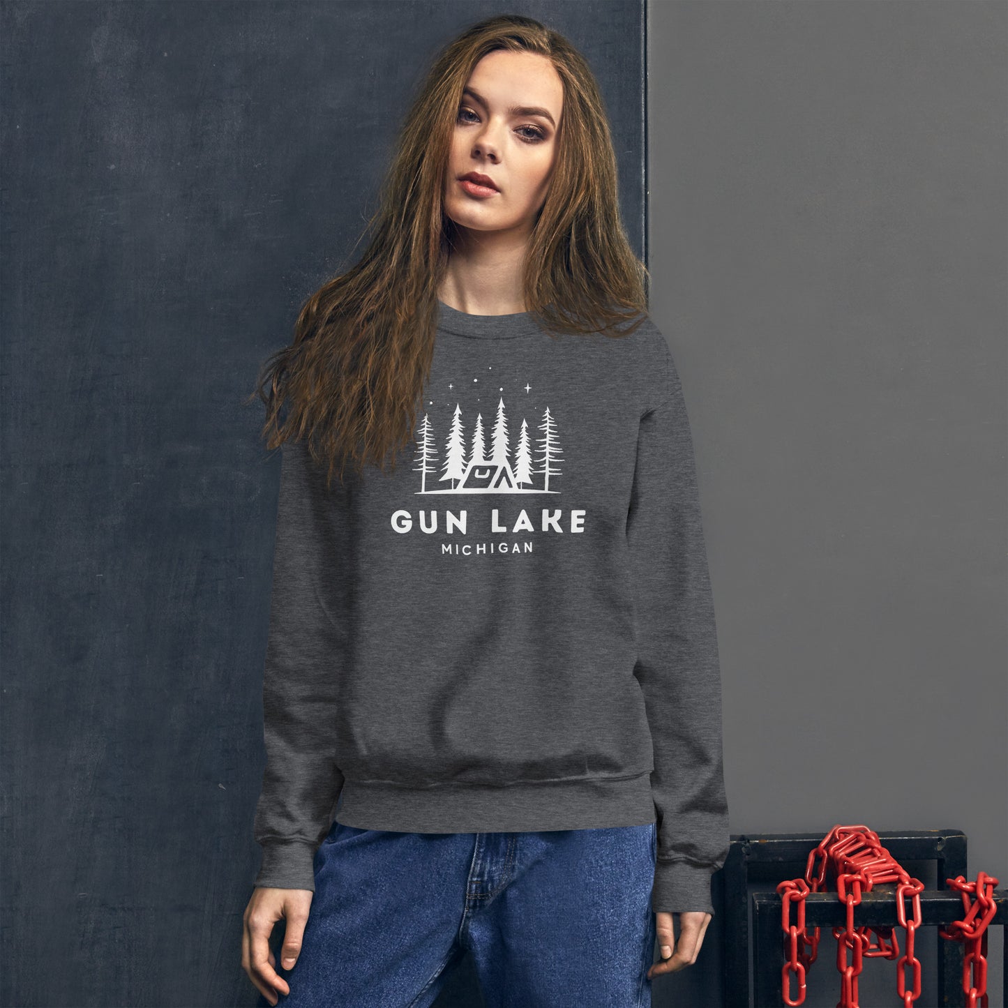 Gun Lake Night Camping Sweatshirt