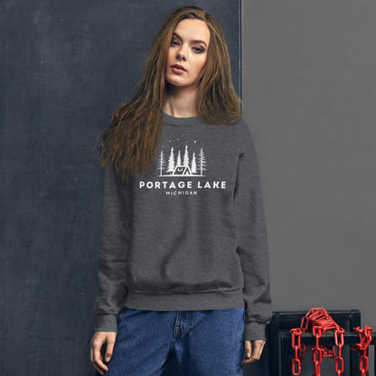 Portage Lake Night Campfire Sweatshirt