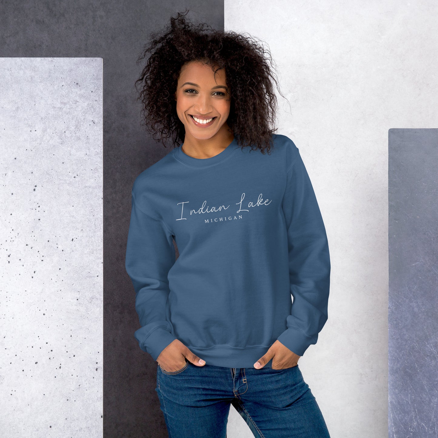 Indian Lake Script Sweatshirt