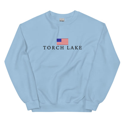 Torch Lake American Flag Sweatshirt