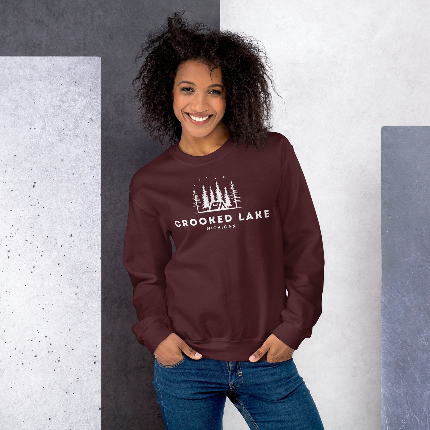 Crooked Lake Night Camping Sweatshirt