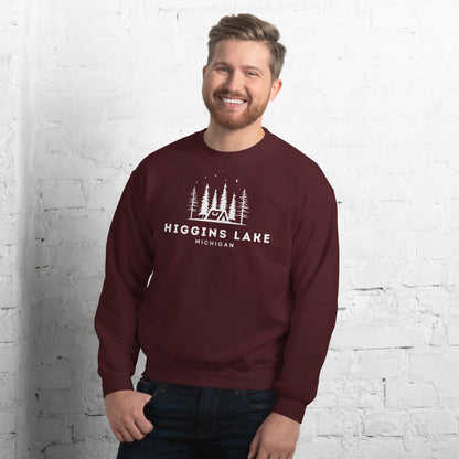 Higgins Lake Night Camping Sweatshirt