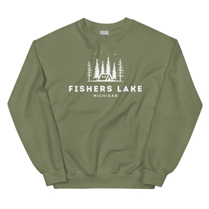 Fishers Lake Night Camping Sweatshirt