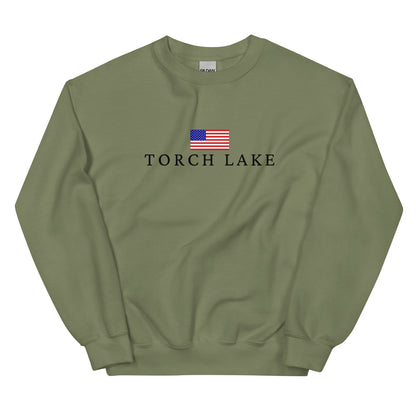 Torch Lake American Flag Sweatshirt