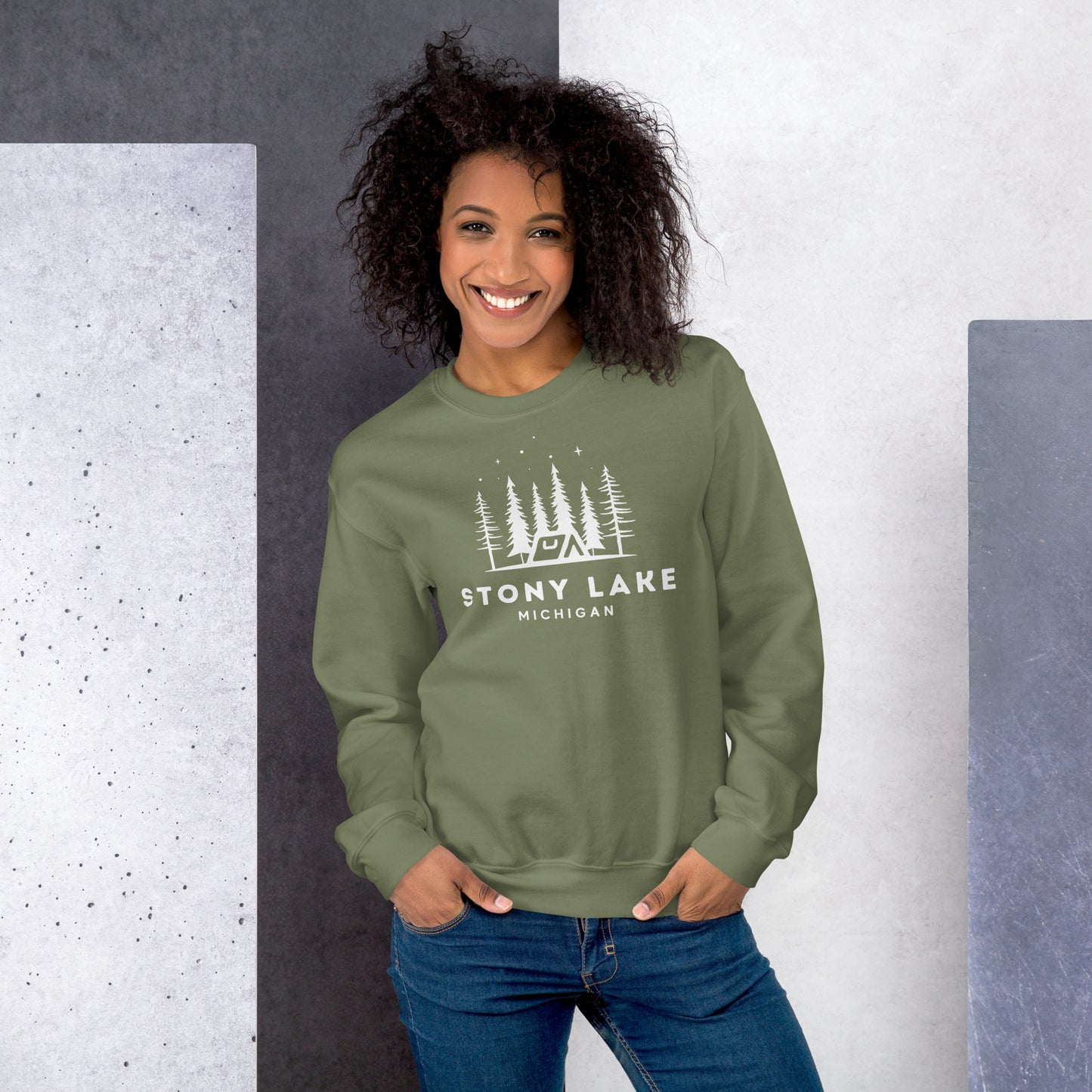 Stony Lake Night Camping Sweatshirt