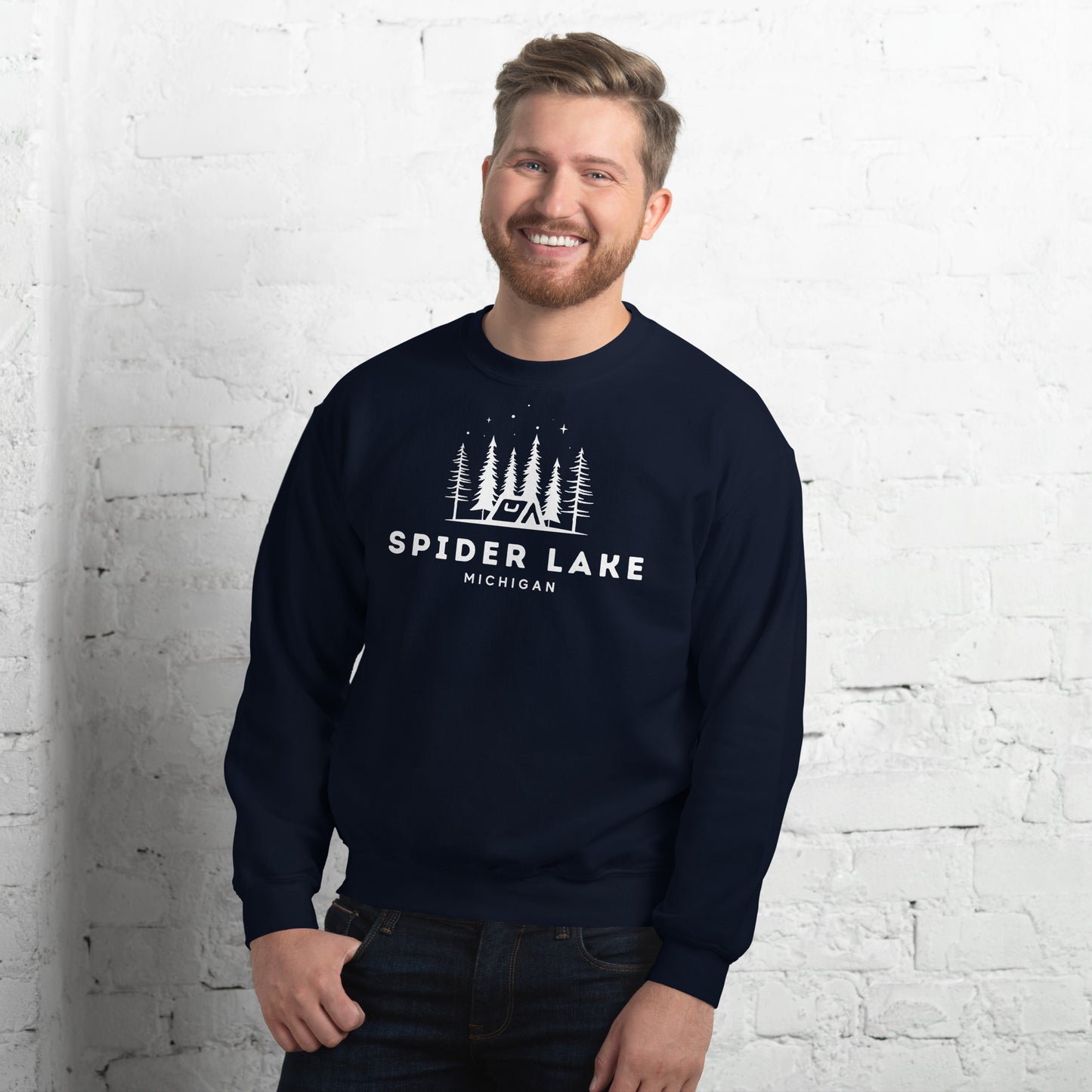 Spider Lake Night Camping Sweatshirt