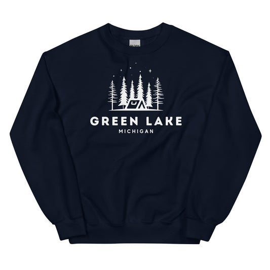 Green Lake Night Camping Sweatshirt