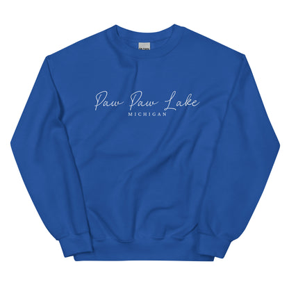 Paw Paw Lake Script Sweatshirt