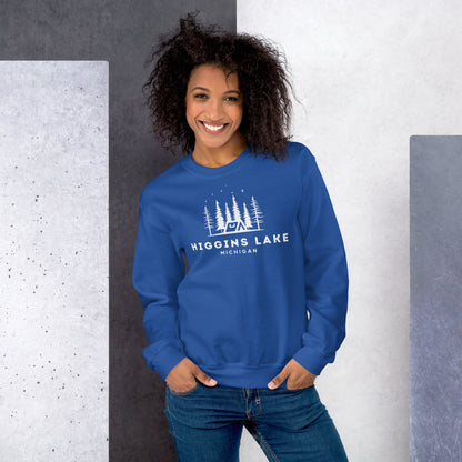 Higgins Lake Night Camping Sweatshirt