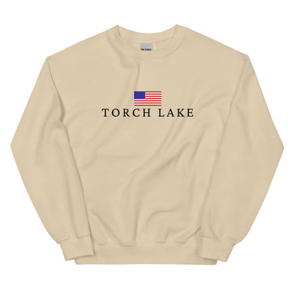 Torch Lake American Flag Sweatshirt