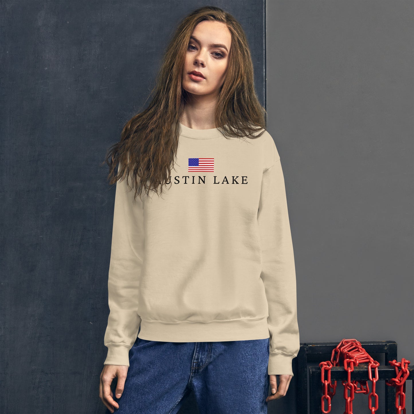 Austin Lake American Flag Sweatshirt