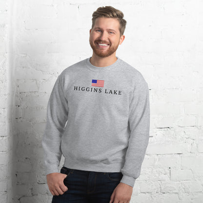 Higgins Lake American Flag Sweatshirt