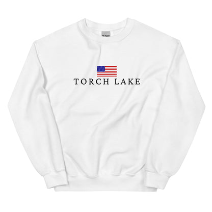 Torch Lake American Flag Sweatshirt