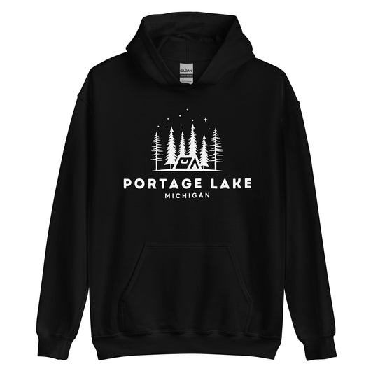 Portage Lake Night Camping Hoodie