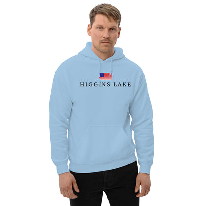 Higgins Lake American Flag Hoodie