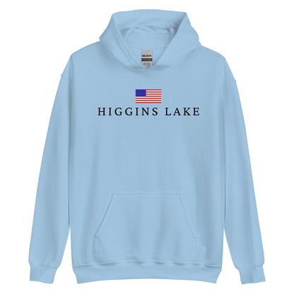 Higgins Lake American Flag Hoodie