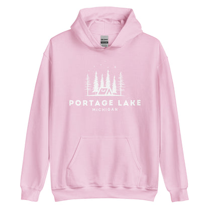 Portage Lake Night Camping Hoodie