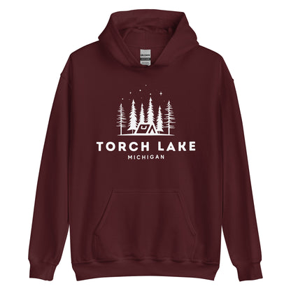 Torch Lake Night Camping Hoodie