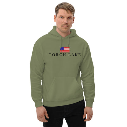 Torch Lake American Flag Hoodie