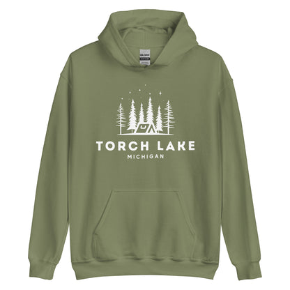 Torch Lake Night Camping Hoodie