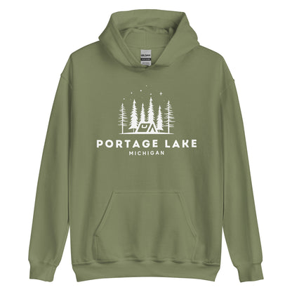 Portage Lake Night Camping Hoodie