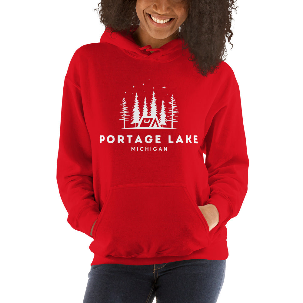 Portage Lake Night Camping Hoodie