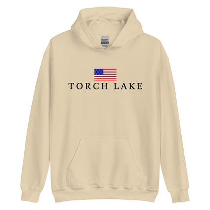 Torch Lake American Flag Hoodie