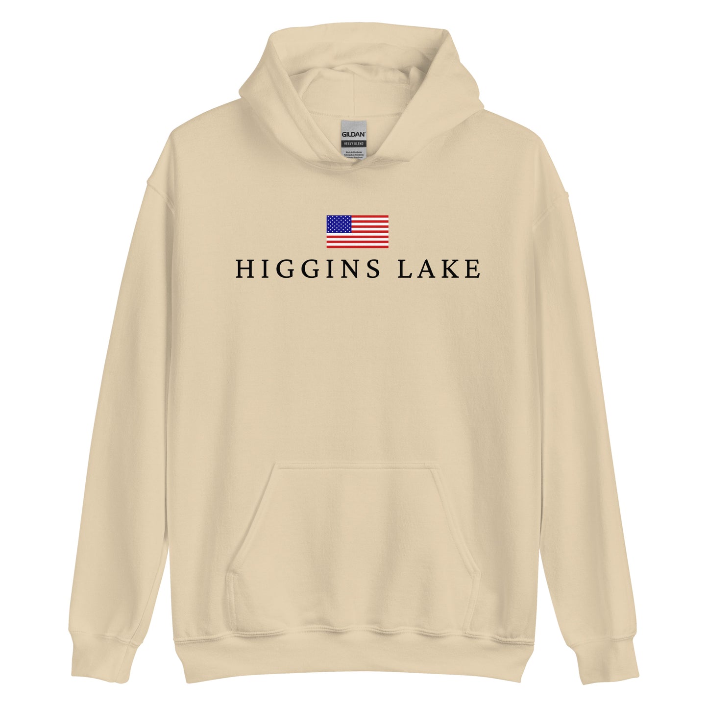 Higgins Lake American Flag Hoodie