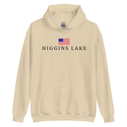 Higgins Lake American Flag Hoodie