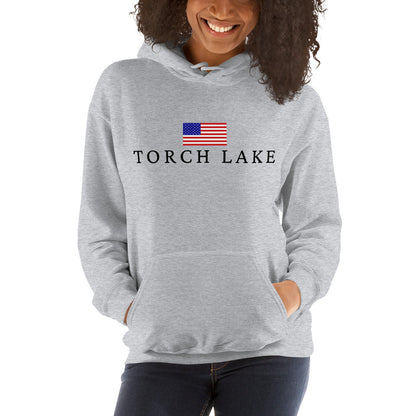 Torch Lake American Flag Hoodie