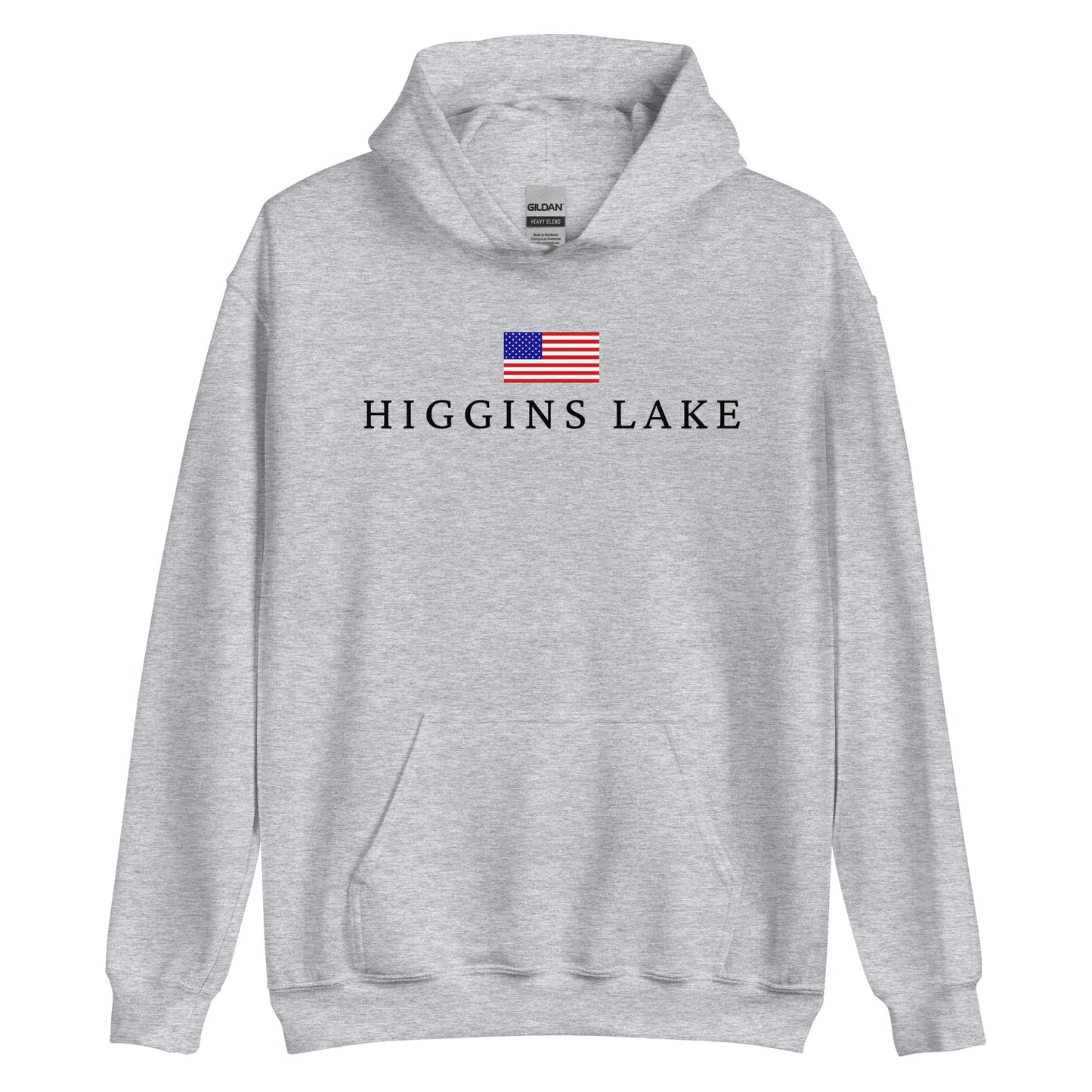 Higgins Lake American Flag Hoodie