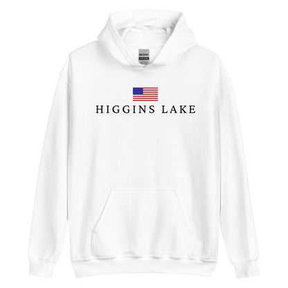 Higgins Lake American Flag Hoodie